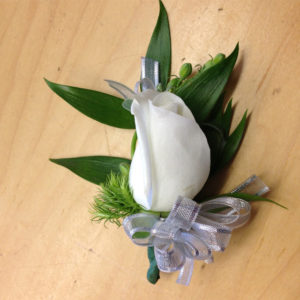 White Silver Boutonniere