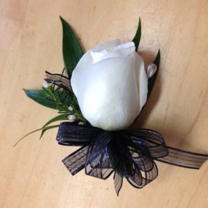 White Black Boutonniere