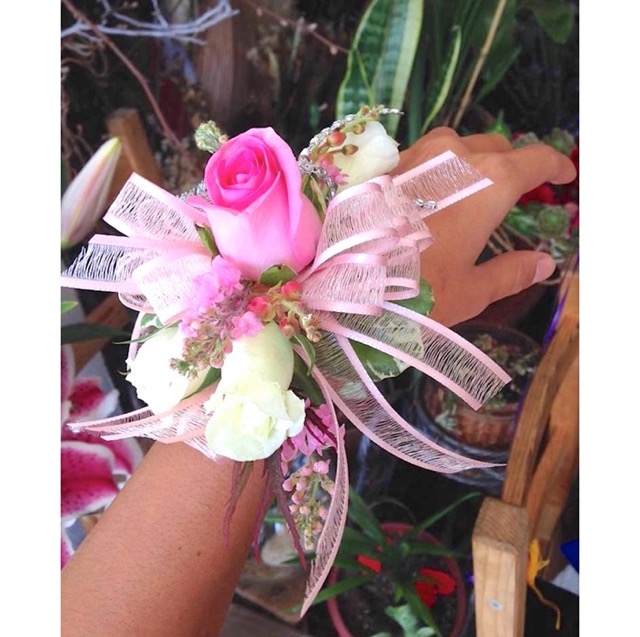 Pink White Corsage