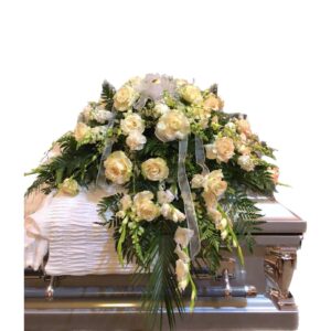 White Casket Spray L